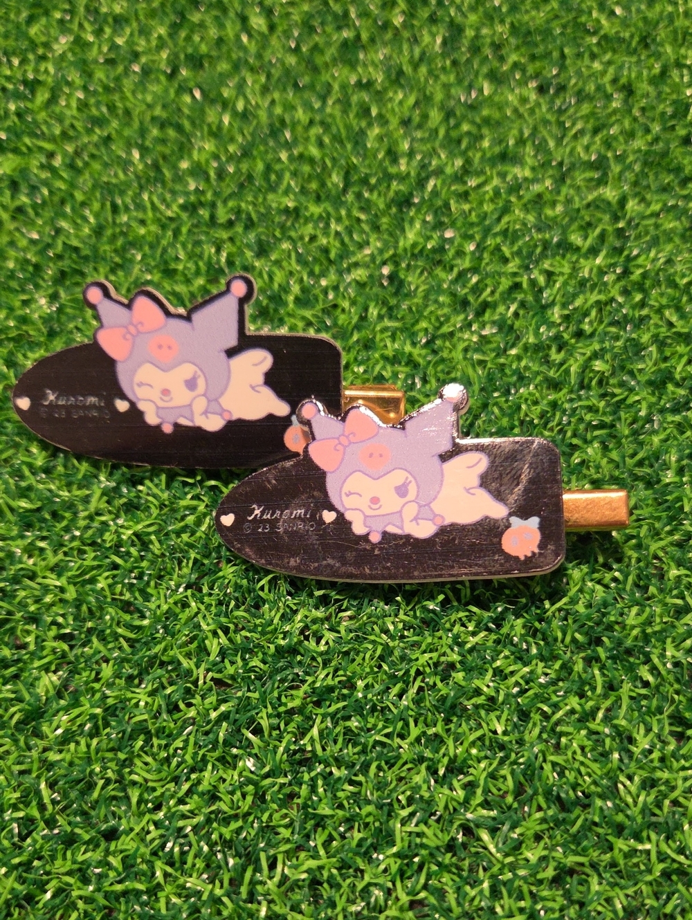 Hello Kitty Kuromi Black and Lavender Hair Clips